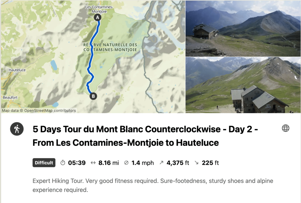 tour du mont blanc 12 day itinerary