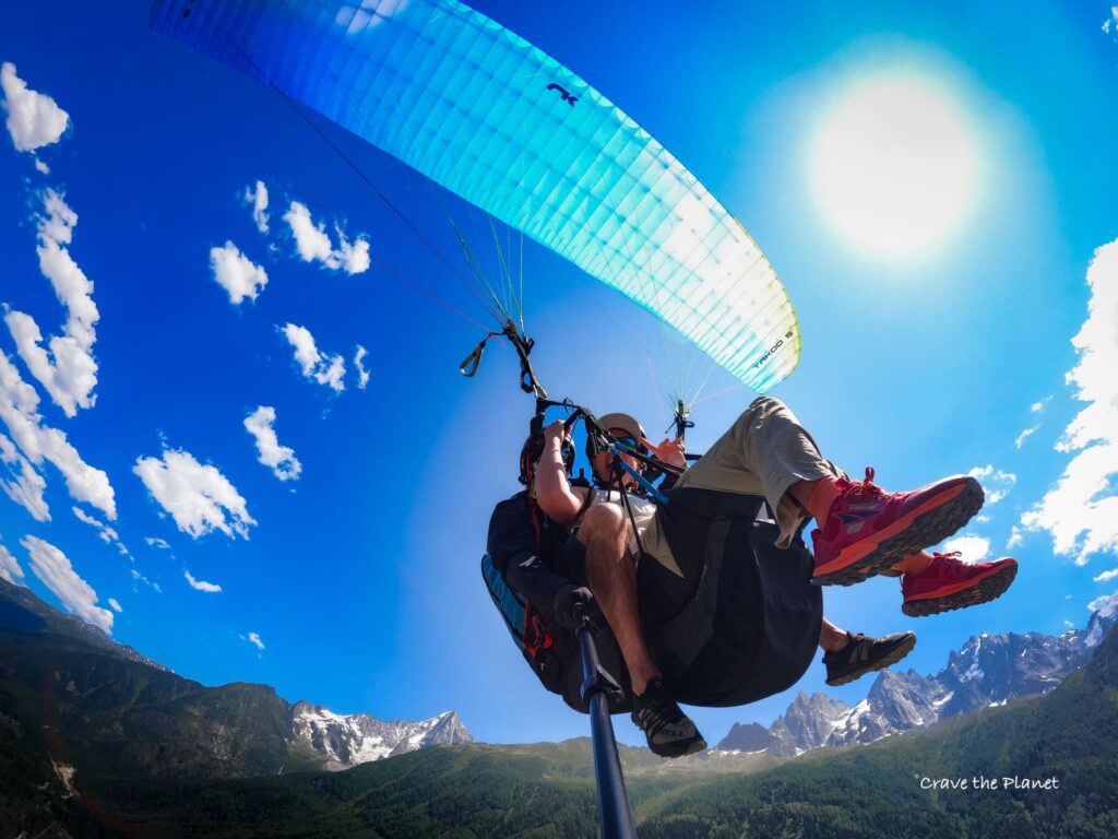 woman paragliding