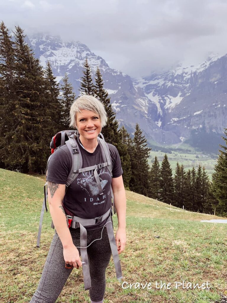 trekking in switzerland woman 