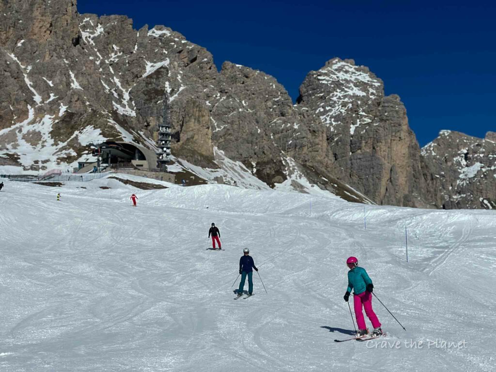skiing people in alps