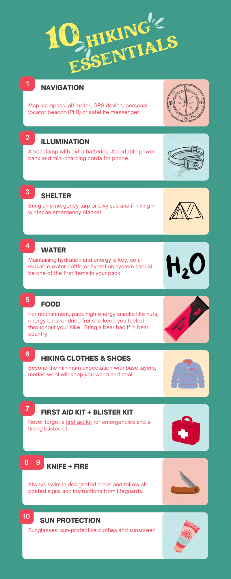 10 hiking essentials list