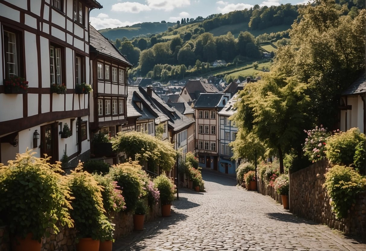 The quaint town of Saarburg, Germany, with its charming cobblestone streets, medieval architecture, and picturesque vineyards overlooking the Saar River. It's one of the best things to do in saarburg. 