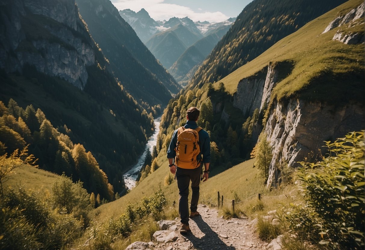 The hiker reaches the end of the trail, standing in awe of the breathtaking view of the Breitachklamm gorge