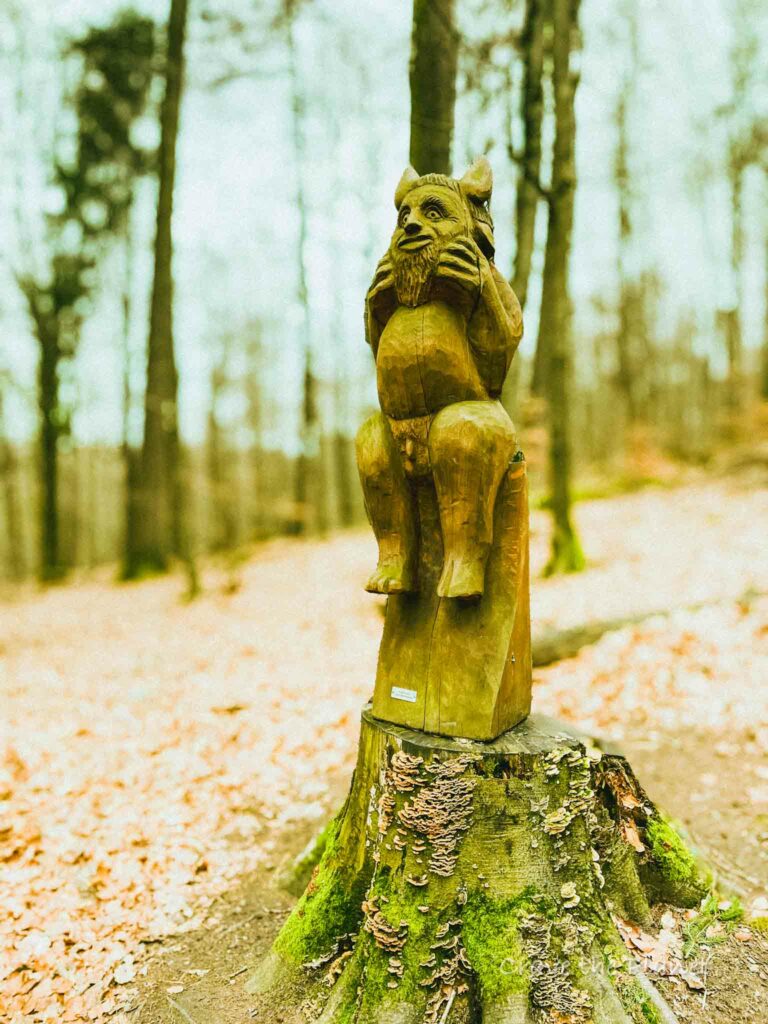 the devil wooden statue near Pirmasens germany
