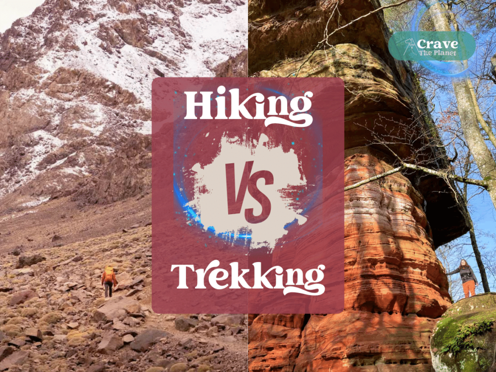 hiking vs trekking 2 women on different paths