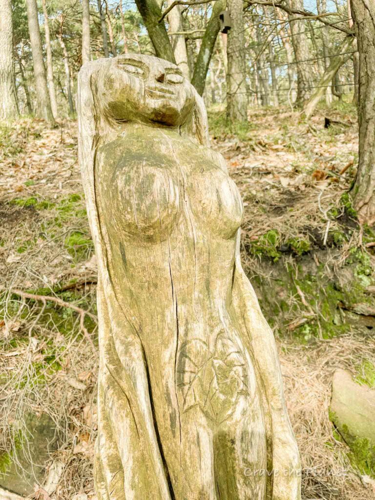 german statue in forest